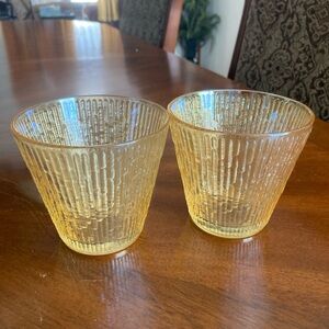 VTG Jeannette Glass “Finlandia” marigold lowball glasses from- set of 2